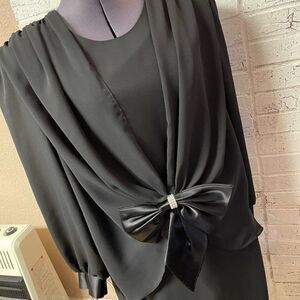 Vintage Lori Max Black Cocktail Formal Bow Dress Plus Size 16